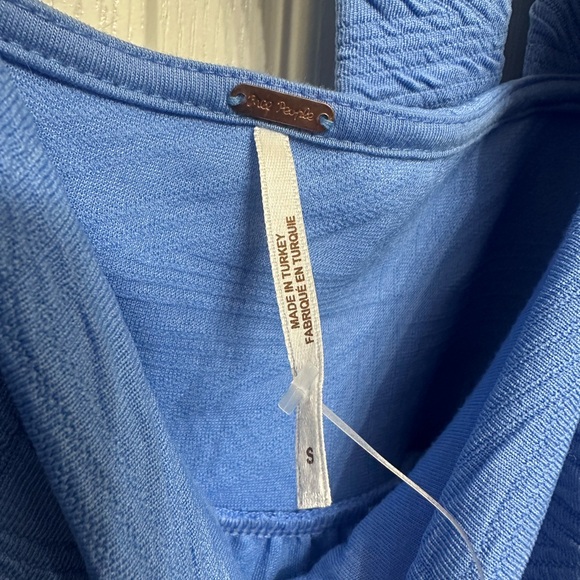 NWOT Free People Violet Puff Sleeve Mini Dress Sky Blue Small - Picture 5 of 7